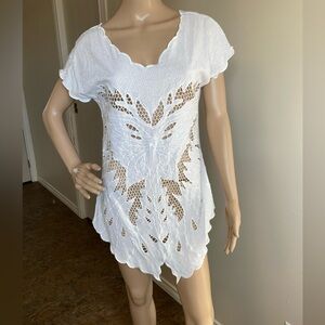 Bi Shi Hi-Low cut out Dress Coverup Blouse